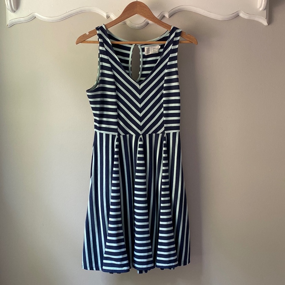 Anthropologie Navy and Aqua Dress